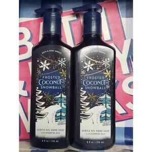 BBW Frosted Coconut Snowball Gentle Gel Hand Soap 2 Pack